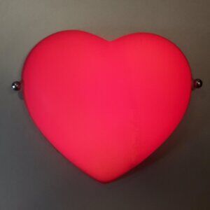 Rare Vintage IKEA Red Heart Wall Lamp Glass Metal Romance 90s Discontinued Light